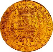 Netherlands 2 Souverains D'or Philip IV 1636 Angel face KM# 64.1 ARCHID AVST DVX BVRG BRAB Z C coin reverse Netherlands 2 Souverains D'or Philip IV 1636 Angel face KM# 64.1 ARCHID AVST DVX BVRG BRAB Z C coin reverse