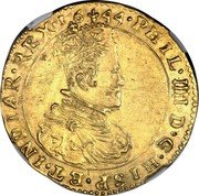 Netherlands 2 Souverains D'or Felipe IV 1644 KM# 51 PHIL IIII D G HISP ET INDIAR REX 16 44 coin obverse Netherlands 2 Souverains D'or Felipe IV 1644 KM# 51 PHIL IIII D G HISP ET INDIAR REX 16 44 coin obverse