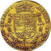 Netherlands 2 Souverains D'or KM# 39.3 Spanish Rule Standard Coinage AVSTRIAE DVOES SVR GVNDIAE ET BRABANT coin reverse Netherlands 2 Souverains D'or KM# 39.3 Spanish Rule Standard Coinage AVSTRIAE DVOES SVR GVNDIAE ET BRABANT coin reverse
