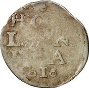 Netherlands 2 Stuivers Crowned Rampant Lion Holland 1616 KM# 27 HOL LAN DIA 1616 coin reverse Netherlands 2 Stuivers Crowned Rampant Lion Holland 1616 KM# 27 HOL LAN DIA 1616 coin reverse