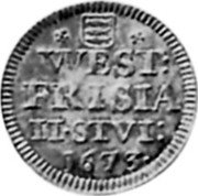 Netherlands 2 Stuivers Without arrows. 1673 KM# 61 WEST FRISIA II STVI 1673 coin reverse Netherlands 2 Stuivers Without arrows. 1673 KM# 61 WEST FRISIA II STVI 1673 coin reverse