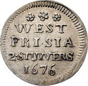 Netherlands 2 Stuivers 1676 KM# 72 West Friesland Provincial Coinage WEST FRI SIA 2 STUYVERS 1676 coin reverse Netherlands 2 Stuivers 1676 KM# 72 West Friesland Provincial Coinage WEST FRI SIA 2 STUYVERS 1676 coin reverse