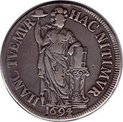 Netherlands 3 Guldens 1694 KM# 152 Holland Province Standard Coinage HAC NITIMVR - HANC TVEMVR 1694 coin reverse