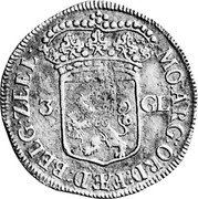 Netherlands 3 Guldens Zeeland Province 1694 KM# 70 MO ARG ORD FAED BELG ZEEL 3 GL coin obverse