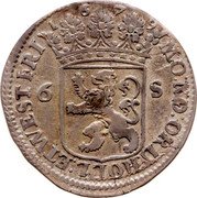 Netherlands 6 Stuivers 1679 KM# 45.2 Holland Province Standard Coinage coin obverse Netherlands 6 Stuivers 1679 KM# 45.2 Holland Province Standard Coinage coin obverse