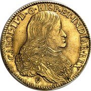 Netherlands 8 Souverains D'or Carlos II 1698 KM# 117.2 CAROL II D G HISP ET INDIAR REX coin obverse Netherlands 8 Souverains D'or Carlos II 1698 KM# 117.2 CAROL II D G HISP ET INDIAR REX coin obverse