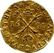 Netherlands Albertin (2/3 Ducat, Corona) Albert and Elizabeth 1601 Star KM# 8.2 ARCH AVST DVC BVRG ET BRAB coin reverse