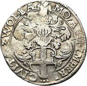 Netherlands Arendrijksdaalder Matthias I ND KM# 20 MO ARG IMPERI CIVITA ZWOLLAE coin reverse Netherlands Arendrijksdaalder Matthias I ND KM# 20 MO ARG IMPERI CIVITA ZWOLLAE coin reverse