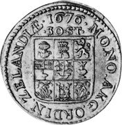 Netherlands Daalder (30 Stuivers) 1676 KM# 53 Zeeland Province Standard Coinage MO NO ARG ORDIN ZELANDIAE 1676 30 ST coin reverse Netherlands Daalder (30 Stuivers) 1676 KM# 53 Zeeland Province Standard Coinage MO NO ARG ORDIN ZELANDIAE 1676 30 ST coin reverse