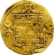 Netherlands Ducat Rudolph II 1603 KM# 12 MON NO AVREA DAVENT CIVITATIS IMPERI coin reverse