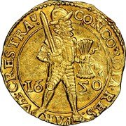Netherlands Ducat Utrecht Province 1650 City of arms of Ultrecht KM# 7.2 CONCORDIA RES PAR CRES TRA 16 50 coin obverse Netherlands Ducat Utrecht Province 1650 City of arms of Ultrecht KM# 7.2 CONCORDIA RES PAR CRES TRA 16 50 coin obverse