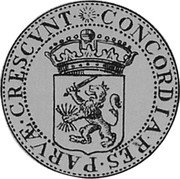 Netherlands Ducat 1659 Sun KM# 36.1 Overijssel Province Standard Coinage CONCORDIA RES PARVAE CRESCUNT coin reverse Netherlands Ducat 1659 Sun KM# 36.1 Overijssel Province Standard Coinage CONCORDIA RES PARVAE CRESCUNT coin reverse