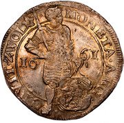 Netherlands Ducat 1661 KM# 60 Overijssel - Zwolle Commune Standard Coinage MONETA ARG CIVIT ZWOL 1661 coin obverse Netherlands Ducat 1661 KM# 60 Overijssel - Zwolle Commune Standard Coinage MONETA ARG CIVIT ZWOL 1661 coin obverse