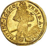 Netherlands Ducat Ferdinand III 1666 KM# 68 FERDINA III D G RO IMP 1666 coin obverse Netherlands Ducat Ferdinand III 1666 KM# 68 FERDINA III D G RO IMP 1666 coin obverse