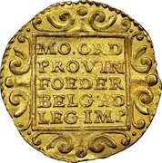 Netherlands Ducat Armored Knight Holding Bundle of Arrows 1674 Agnus Dei KM# 7.3 MO ORD PROVIN FOEDER BELGAD LEGIMP coin reverse