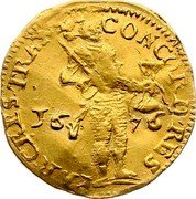Netherlands Ducat Overijssel Province Coinage 1676 KM# 40 CONCOR RES PAR CRES TRAN 16 76 coin obverse Netherlands Ducat Overijssel Province Coinage 1676 KM# 40 CONCOR RES PAR CRES TRAN 16 76 coin obverse