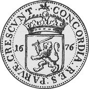 Netherlands Ducat 1676 Rider KM# 68 Overijssel - Kampen City Standard Coinage CONCORDIA RES PARVAE CRESCVNT 16 76 coin reverse Netherlands Ducat 1676 Rider KM# 68 Overijssel - Kampen City Standard Coinage CONCORDIA RES PARVAE CRESCVNT 16 76 coin reverse