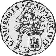 Netherlands Ducat Standing Armored Knight Overijssel 1693 KM# 87 CAMPENSIS MO ARG CIVIT coin obverse Netherlands Ducat Standing Armored Knight Overijssel 1693 KM# 87 CAMPENSIS MO ARG CIVIT coin obverse