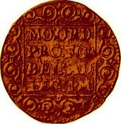Netherlands Ducat 1705 Cinquefoil Rev:4 lines incription KM# 93.1 West Friesland Province Trade Coinage MO ORD PRO FOE BEL AD LEG IMP coin reverse Netherlands Ducat 1705 Cinquefoil Rev:4 lines incription KM# 93.1 West Friesland Province Trade Coinage MO ORD PRO FOE BEL AD LEG IMP coin reverse
