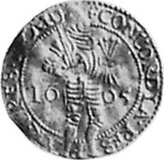 Netherlands Ducat (Utrecht Province) KM# 7.1 CONCORDIA RES PAR CRES TRA 16 05 coin obverse Netherlands Ducat (Utrecht Province) KM# 7.1 CONCORDIA RES PAR CRES TRA 16 05 coin obverse