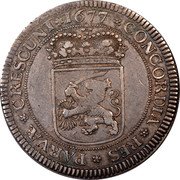 Netherlands Ducat KM# 64.2 West Friesland Provincial Coinage CONCORDIA RES PARVAE CRESCUNT 1677 coin reverse Netherlands Ducat KM# 64.2 West Friesland Provincial Coinage CONCORDIA RES PARVAE CRESCUNT 1677 coin reverse