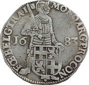 Netherlands Ducat Utrecht Province Knight 1683 Rosette KM# 65 MO NO ARG PROCON FOE BELG TRAI 16 83 coin obverse Netherlands Ducat Utrecht Province Knight 1683 Rosette KM# 65 MO NO ARG PROCON FOE BELG TRAI 16 83 coin obverse