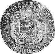 Netherlands Ducaton Albert and Elisabeth 1618 KM# 32 ARCH AVST DVCES BVRG DOM TORN Z coin reverse