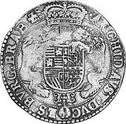 Netherlands Ducaton Albert and Elizabeth 1620 KM# 49.2 ARCHID AVST DVC ES BVRG BRAB Z C coin reverse