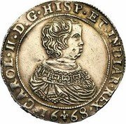 Netherlands Ducaton Charles II 1668 KM# 64 CAROL II D G HISP ET INDIAR REX coin obverse Netherlands Ducaton Charles II 1668 KM# 64 CAROL II D G HISP ET INDIAR REX coin obverse