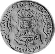Netherlands Ducaton Charles II 1694 KM# 84 ARCHID AVST DVX BVRG C FLAND ZC 16 94 coin reverse Netherlands Ducaton Charles II 1694 KM# 84 ARCHID AVST DVX BVRG C FLAND ZC 16 94 coin reverse