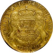 Netherlands Ducaton Charles II 1694 KM# 109.2 ARCHID AVST DVX BVRG BRABAN Z C 16 94 coin reverse Netherlands Ducaton Charles II 1694 KM# 109.2 ARCHID AVST DVX BVRG BRABAN Z C 16 94 coin reverse
