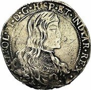 Netherlands Ducaton (Charles II) KM# 82 CAROL II D G HISP ET INDIAR REX coin obverse Netherlands Ducaton (Charles II) KM# 82 CAROL II D G HISP ET INDIAR REX coin obverse