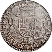 Netherlands Ducaton (Philip IV) KM# 72.1 ARCHID AVST DVX BVRG BRAB Z C coin reverse