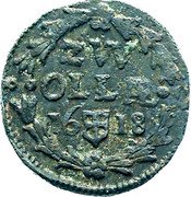 Netherlands Duit 1618 KM# 21 Overijssel - Zwolle Commune Standard Coinage ZW OL LAE 16 18 coin reverse