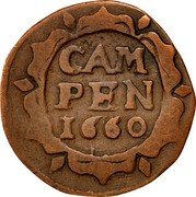Netherlands Duit 1660 KM# 53 Overijssel - Kampen City Standard Coinage CAM PEN 1660 coin reverse Netherlands Duit 1660 KM# 53 Overijssel - Kampen City Standard Coinage CAM PEN 1660 coin reverse