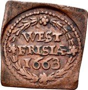 Netherlands Duit Piedfort 1663 KM# 40 WEST FRISIA 1663 coin reverse Netherlands Duit Piedfort 1663 KM# 40 WEST FRISIA 1663 coin reverse