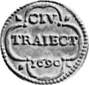 Netherlands Duit 1690 KM# 66 Utrecht City Standard Coinage CIV TRAIECT 1690 coin reverse Netherlands Duit 1690 KM# 66 Utrecht City Standard Coinage CIV TRAIECT 1690 coin reverse