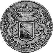 Netherlands Duit KM# 44a Utrecht City Standard Coinage UTRECHT coin obverse Netherlands Duit KM# 44a Utrecht City Standard Coinage UTRECHT coin obverse