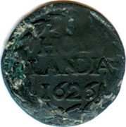 Netherlands Duit 1627 KM# 30a Holland Province Standard Coinage HOL LANDIA 1627 coin reverse Netherlands Duit 1627 KM# 30a Holland Province Standard Coinage HOL LANDIA 1627 coin reverse