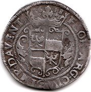 Netherlands Florijn Mattias I 1618 KM# 29 FLOR ARG CIV 28 IMP DAVENT 16 18 coin obverse