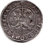 Netherlands Florijn Mattias I 1618 KM# 29 MATTH I D G ROM IMP SEM AVG coin reverse