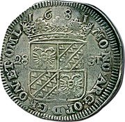 Netherlands Florijn 1681 KM# 38 Groningen & Ommeland Province Standard Coinage MO NO ARG ORD GRON ET OML 1681 28 ST coin obverse