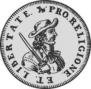 Netherlands Florijn 1691 Dog KM# 51 Groningen & Ommeland Province Standard Coinage PRO RELIGIONE ET LIBERTATE coin reverse Netherlands Florijn 1691 Dog KM# 51 Groningen & Ommeland Province Standard Coinage PRO RELIGIONE ET LIBERTATE coin reverse