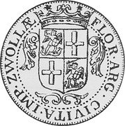 Netherlands Florijn KM# 78.1 Overijssel - Zwolle Commune Standard Coinage FLOR ARG CIVITA IMP ZWOLLAE coin obverse Netherlands Florijn KM# 78.1 Overijssel - Zwolle Commune Standard Coinage FLOR ARG CIVITA IMP ZWOLLAE coin obverse
