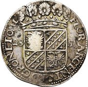 Netherlands Florijn Crowned Arms 1674 KM# 32.2 FLOR ARGENT ORD GRON ET OMLAN 28 ST coin obverse Netherlands Florijn Crowned Arms 1674 KM# 32.2 FLOR ARGENT ORD GRON ET OMLAN 28 ST coin obverse