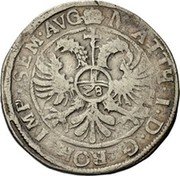 Netherlands Florijn (Mattias I) KM# 25 MATTH I D G ROM IMP SEM AVG coin reverse Netherlands Florijn (Mattias I) KM# 25 MATTH I D G ROM IMP SEM AVG coin reverse