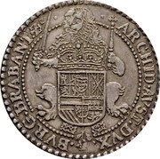 Netherlands Florin de 20 Sols Philip IV 1631 KM# 14 ARCHID AVST DVX BVRG BRABANT Z C coin reverse Netherlands Florin de 20 Sols Philip IV 1631 KM# 14 ARCHID AVST DVX BVRG BRABANT Z C coin reverse