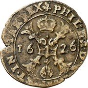 Netherlands Gigot (Philip IV) KM# 38 PHIL IIII D G HISP ET INDIAR REX 16 26 coin obverse Netherlands Gigot (Philip IV) KM# 38 PHIL IIII D G HISP ET INDIAR REX 16 26 coin obverse