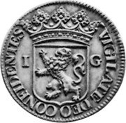Netherlands Gulden Rampant Lion 1680 KM# 55 VIGILATE DEO CONFIDENTES coin reverse