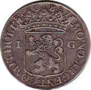 Netherlands Gulden 1681 KM# 60 Holland Province Standard Coinage MO NO ARGENT COMIT HOLL 1681 1 G coin obverse